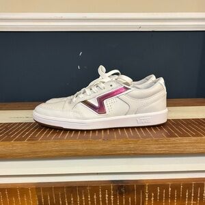 Unisex Vans White Sneakers with Colorful Side Detail, Men’s 9 & Women’s 10.5